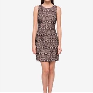 60’s retro style Guess black and pink lace sheath dress